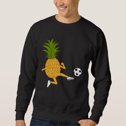 Cute Pineapple Kicking Ironic Summer Fruits スウェットシャツ (正面)