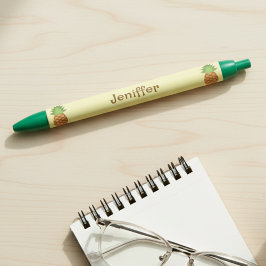 Cute Pineapple Pens with Name 黒ボールペン