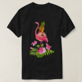 Cute Pineapple Riding Flamingo Beach Lover Summer  Tシャツ (デザイン正面)