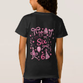 Cute Pink 6th Birthday Girl Shirt Six Bow Party De Tシャツ (裏面)