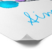 Cute pink abstract art tree ポスター (角)