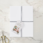 Cute Pink and Aqua Coastal Scooter ギフトタグ (より糸付き)