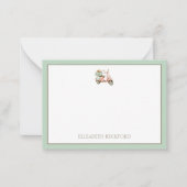 Cute Pink and Aqua Coastal Scooter ノートカード (正面)