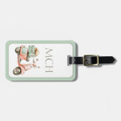 Cute Pink and Aqua Coastal Scooter ラゲッジタグ (正面横)