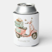 Cute Pink and Aqua Coastal Scooter 缶クーラー (缶裏面)