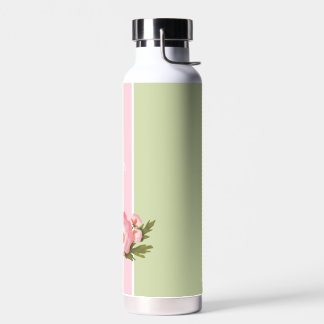 Cute pink and baby green floral Water Bottle ウォーターボトル