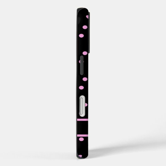 Cute Pink and Black Polka Dot Personalized Name Case-Mate iPhoneケース (裏面 / 右)