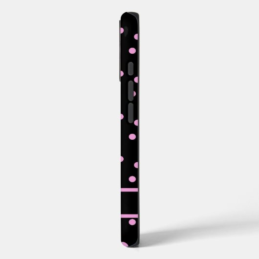 Cute Pink and Black Polka Dot Personalized Name Case-Mate iPhoneケース (裏面 / 左)