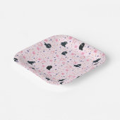 Cute Pink and Black Sweet Spooky Ghost Halloween ペーパープレート (傾斜あり)