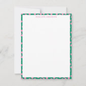 Cute Pink and Green Dots Personalized Stationery ノートカード (正面)