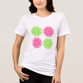 Cute Pink and Green Floral Mandala T-Shirt トライブレンドTシャツ