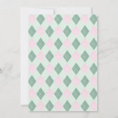 Cute Pink And Green Golf Theme Baby Girl Shower 招待状 (裏面)