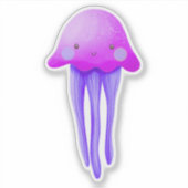 Cute Pink and Purple Jellyfish シール (正面)
