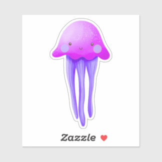 Cute Pink and Purple Jellyfish シール