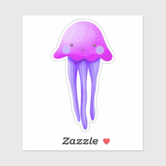 Cute Pink and Purple Jellyfish シール (シート)