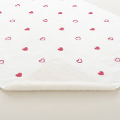 Cute Pink and Red Heart Pattern Sherpa Throw Blank シェルパブランケット (3/4)