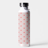 Cute Pink And Red Strawberry Pattern Water Bottle. ウォーターボトル (左面)