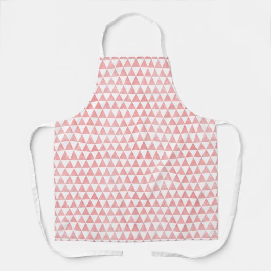 Cute Pink And White Triangle Pattern エプロン (正面)