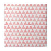Cute Pink And White Triangle Pattern Ceramic Tile タイル (正面)