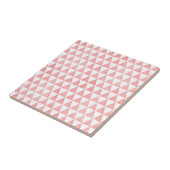 Cute Pink And White Triangle Pattern Ceramic Tile タイル (側面)