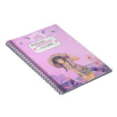 Cute-Pink Anime Girl Floral Aesthetic Notebook ノートブック (右側)