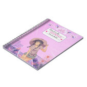 Cute-Pink Anime Girl Floral Aesthetic Notebook ノートブック (左側)