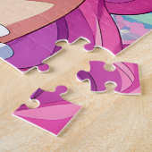 Cute Pink Anime Girl with Headphones ジグソーパズル (側面)