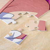 Cute Pink Anime Girl with Headphones ジグソーパズル (側面)