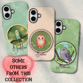 Cute Pink Baby Bird Painting Custom Name  Case-Mate iPhoneケース