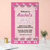 Cute Pink Baby Carriage Shower アクリルサイン (ウェディング)