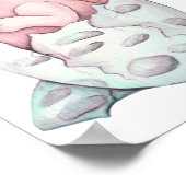 Cute Pink Baby Dragon Hatching Art  ポスター (角)