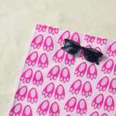Cute Pink Baby Girl Bunny Feet Easter Patterned ビーチタオル (インサイチュ)