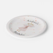 Cute Pink Baby Mouse Birthday Plates ペーパープレート (アングル)