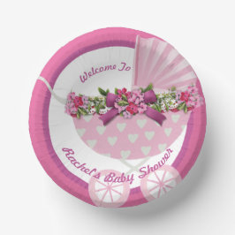 Cute Pink Baby Stroller ペーパーボウル