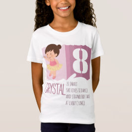 Cute Pink Ballet 8th Birthday Girl Design Rhyme Tシャツ