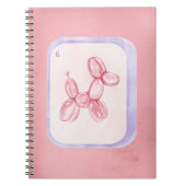 Cute Pink Balloon Dog Minimalist aesthetic ノートブック (正面)