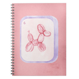 Cute Pink Balloon Dog Minimalist aesthetic ノートブック