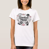Cute Pink Baseball Mama T-Shirt - Stylish Game Day Tシャツ (正面)