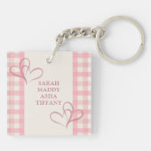 Cute Pink Besties For Life Photo Galentine's Day キーホルダー (裏面)