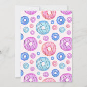 Cute Pink Blue Donuts Boy or Girl Gender Reveal 招待状 (裏面)