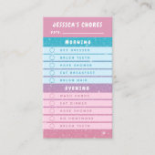 Cute Pink Blue Glitter Kids Daily Chores 名刺 (正面)