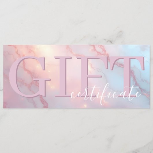 Cute Pink Blush Soft Elegant Gift Certificate セーブザデート (正面)
