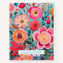 Cute Pink Botanical Stylish Floral Journal ノートブック