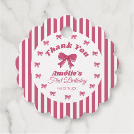 Cute Pink Bow 1st Birthday  フェイバータグ