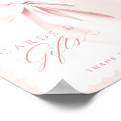 Cute Pink Bow Baby Shower Cards & Gifts Table Sign ポスター (角)