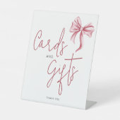 Cute Pink Bow Cards Gifts  台座サイン (正面)