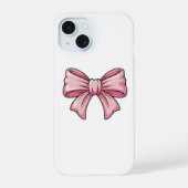 Cute Pink Bow Coquette Aesthetic iPhone Case 15ケース (裏面)