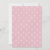 Cute Pink Bow Diaper Beer Baby Shower 招待状 (裏面)