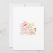 Cute Pink Bow Girl First Birthday Invitation 招待状 (裏面)