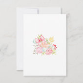 Cute Pink Bow Girl First Birthday Thank You Card サンキューカード (裏面)